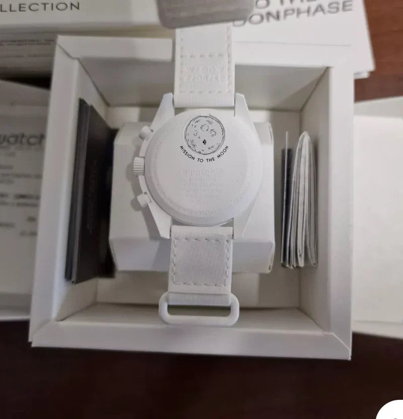 OMEGA X SWATCH MOONSWATCH MISSION TO THE MOONPHASE SNOOPY WHITE