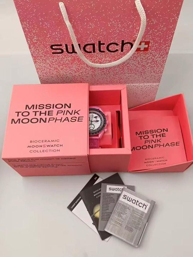 OMEGA X SWATCH MISSION TO THE MOONPHASE THE PINK