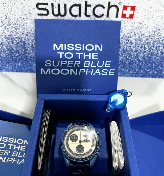 OMEGA X SWATCH MOONSWATCH MISSION TO THE MOONPHASE SUPER BLUE